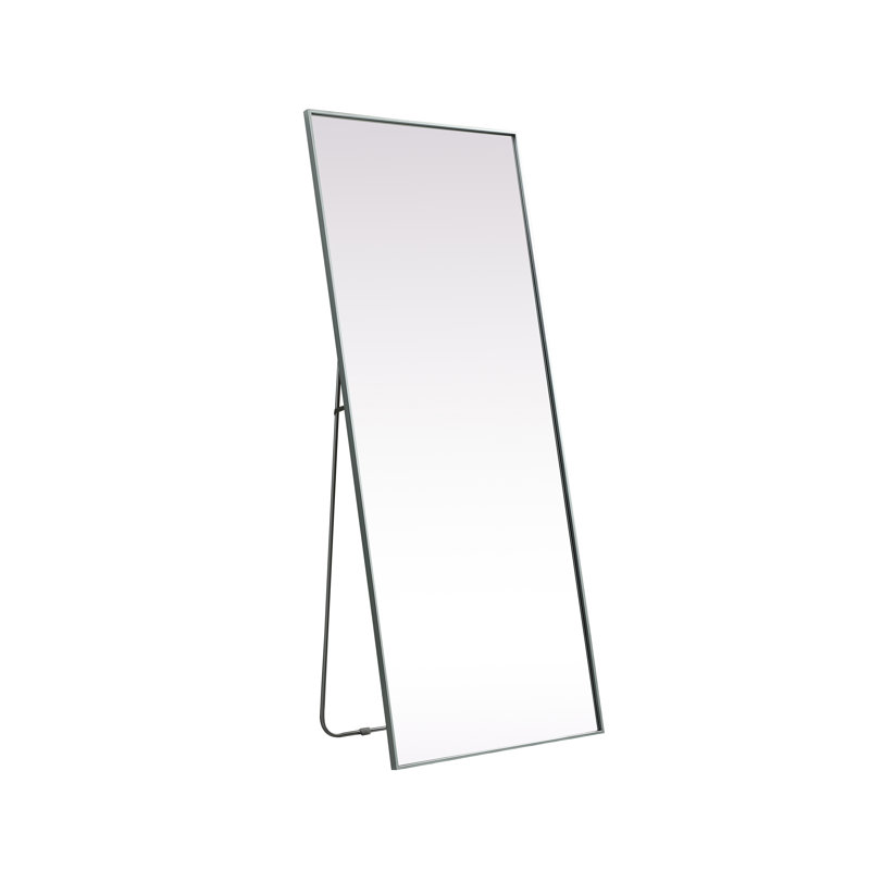 Sabine Metal Rectangle Floor Mirror, 72" x 30", Silver