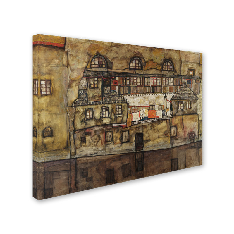 « house wall on the river », reproduction sur toile tendue, H 24 po x l 32 po