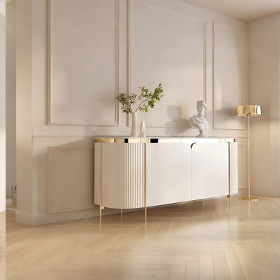 55.12"Modern minimalist and luxurious white storage cabinet and sideboard by Wrought Studio