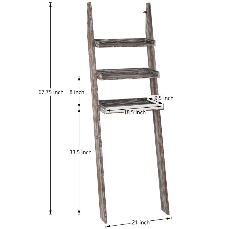 53.3cm W x172cm H x 24.3cm D Solid Wood Freestanding Over the Toilet Storage
