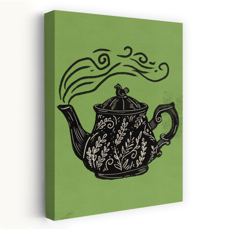 Élégante théière à la vapeur, art mural oiseau, H 24 po x l 16 po