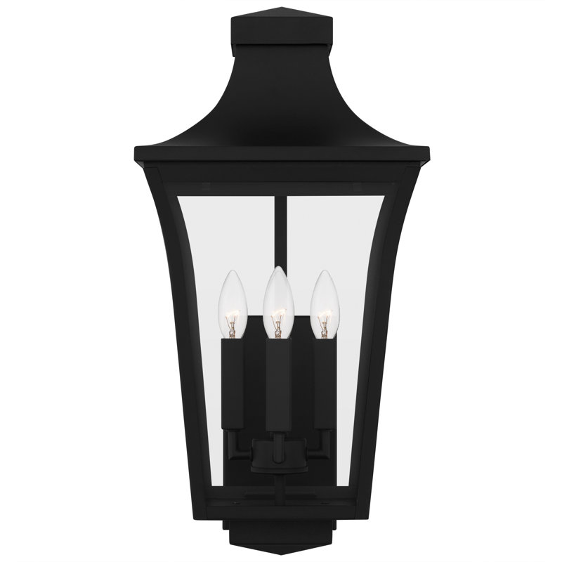 Graysie Earth Black Outdoor Wall Lantern, 4 Lights, 20" H x 10" W x 11.25" D