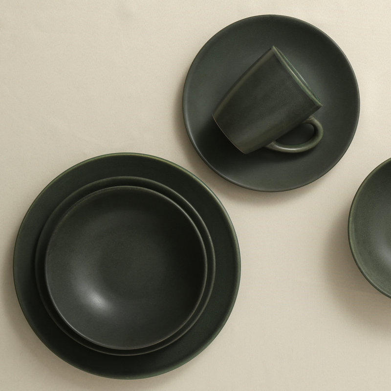 Service de table 16 pièces Stone, Vert