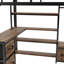 Lit mezzanine double avec bureau, rangement et éclairage à DEL, parfait pour les personnes et les petits espaces-1797562124