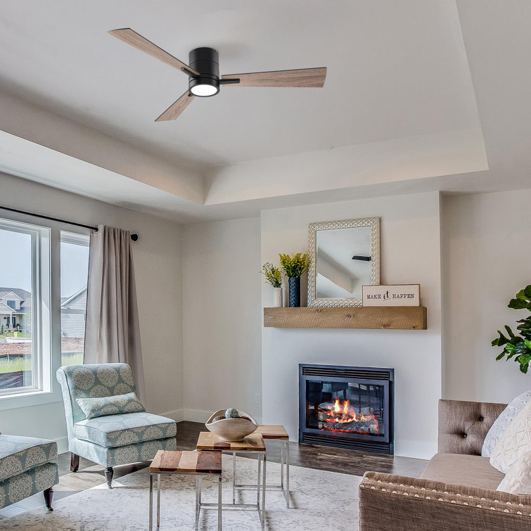Bali Smart 5-Blade 52in Ceiling Fan 2700K-6000K CCT Selectable LED Light Kit with Remote Control and Hardware with Reversible Blades in Weathered Wood or Works With iOS or Android App
