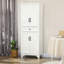 Armoire de cuisine autoportante de 67 po de hauteur, armoire de rangement à 4 portes avec tiroir et tablettes réglables pour la salle à manger HOMcom, blanc