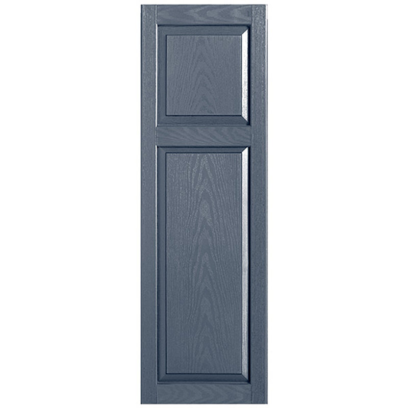 Custom Cottage-style Raised Panel Vinyl Shutters Pair, 12", 32", Indigo Blue