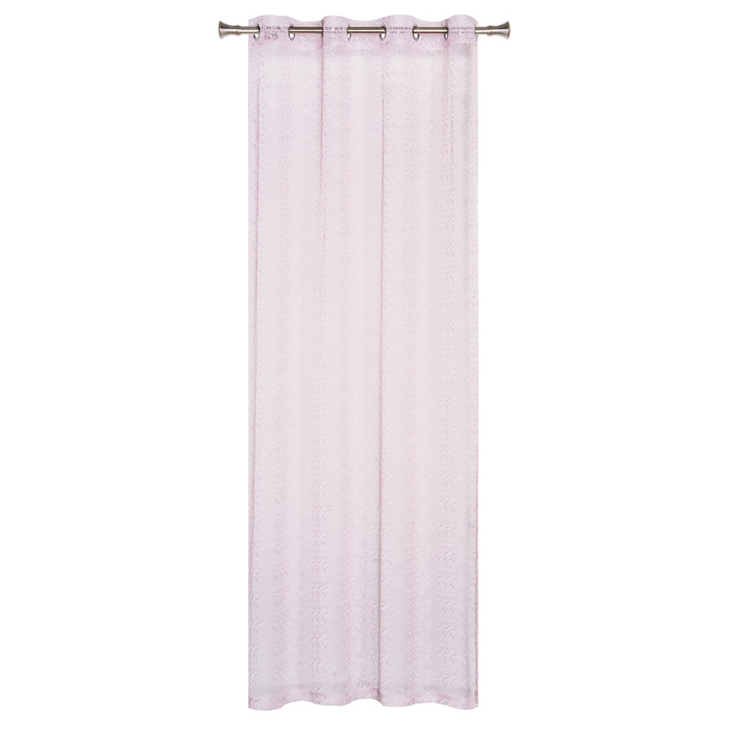 Mariela Reda Eyelet Semi Sheer Curtain, Pink