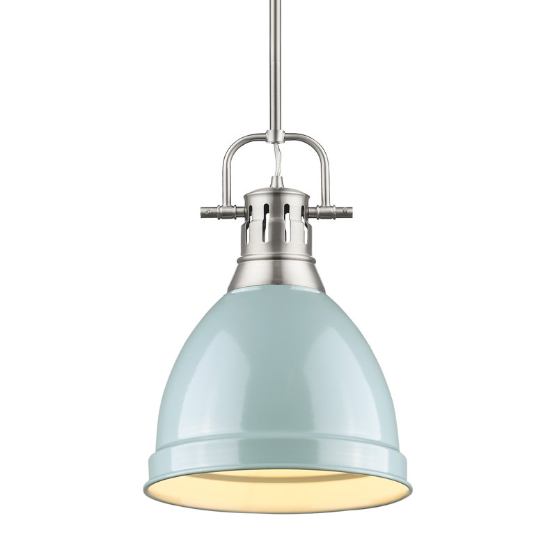 Luminaire suspendu unique / remarquable à 1 lumière Ruthie sans accents de matériau secondaire ou d'accent, Écume de mer