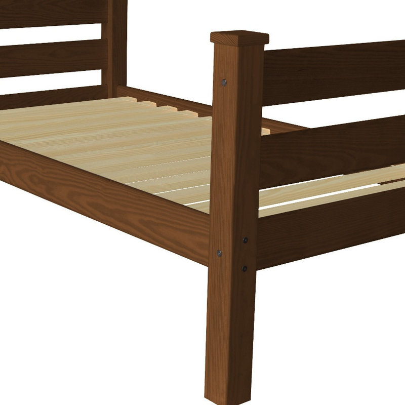  Structure de lit simple en bois massif Huntington Brown - simple, brun