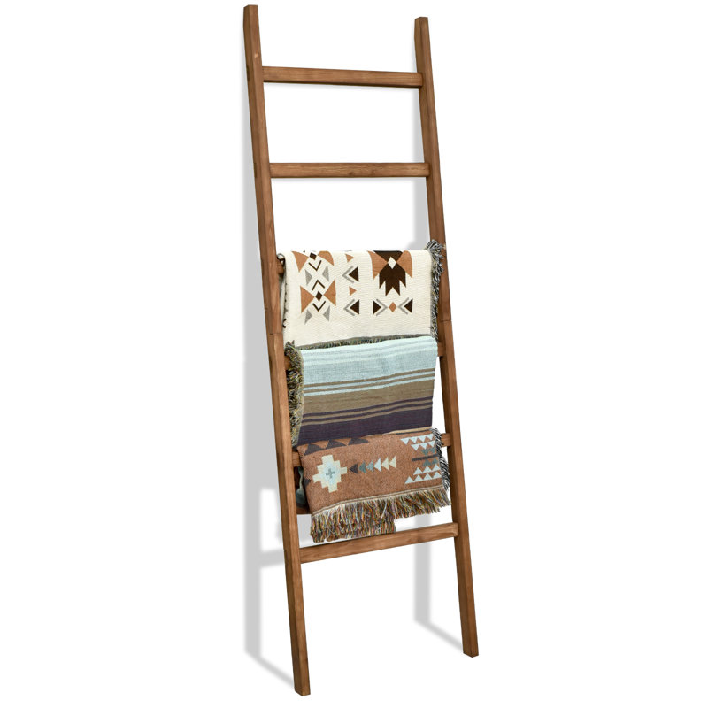 Gracie Oaks 6.4ft Wooden Blanket Ladder,24in Wide, Brown