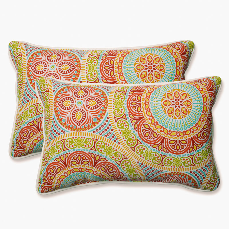 Coussin intérieur/extérieur, Bleu / vert, H 11,5 po x l 18,5 po x P 5 po