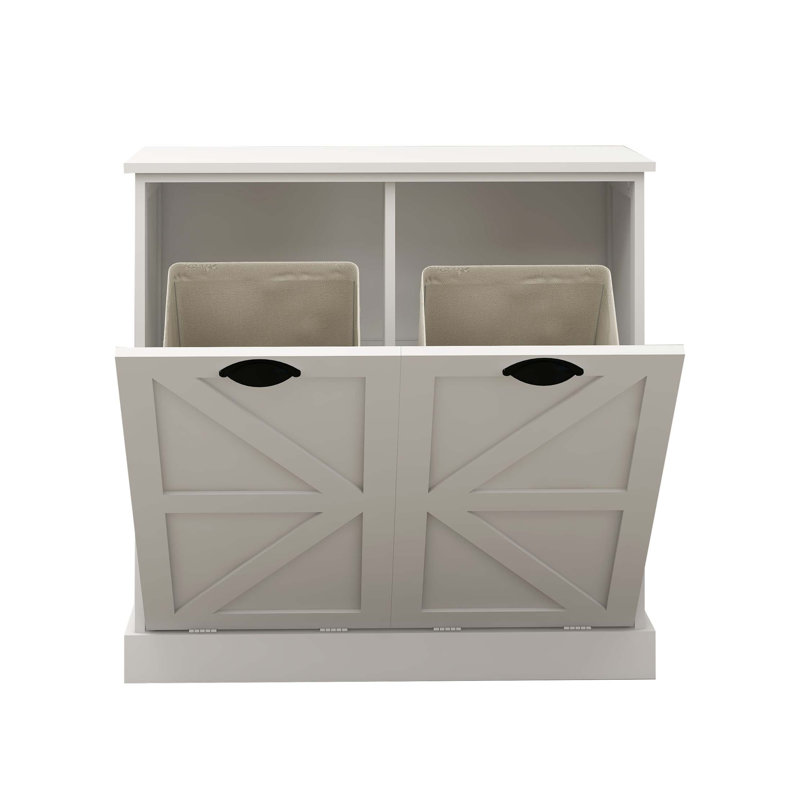 Two-Compartment Tilt-Out Laundry Sorter Cabinet