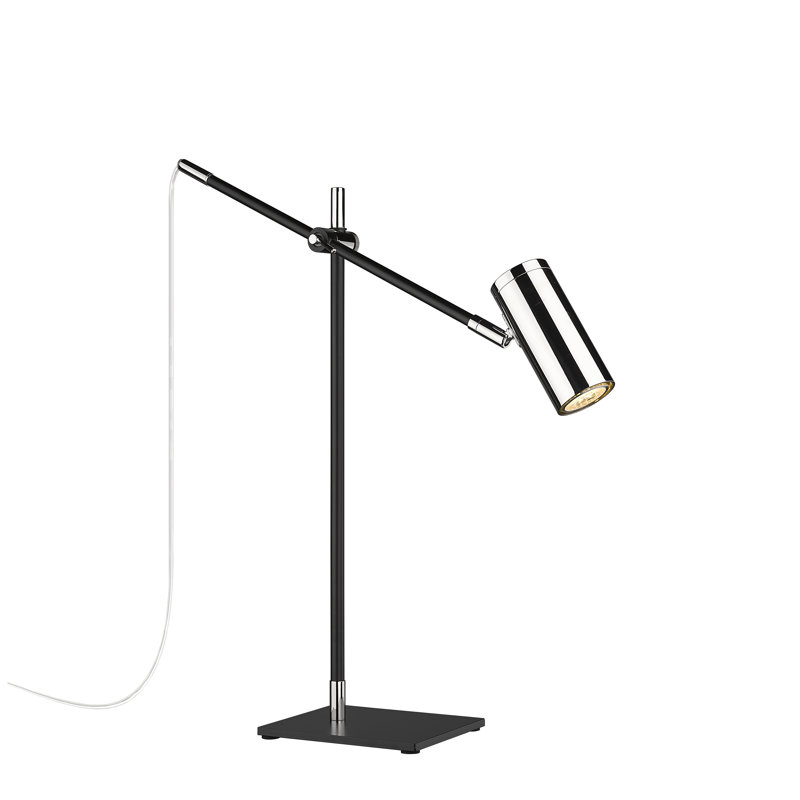 Lampe de table noire matte 21,75 po Ahmed-Farhan, Nickel poli