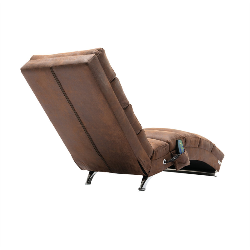 Chaise longue rembourrée Elov, Tissu café café