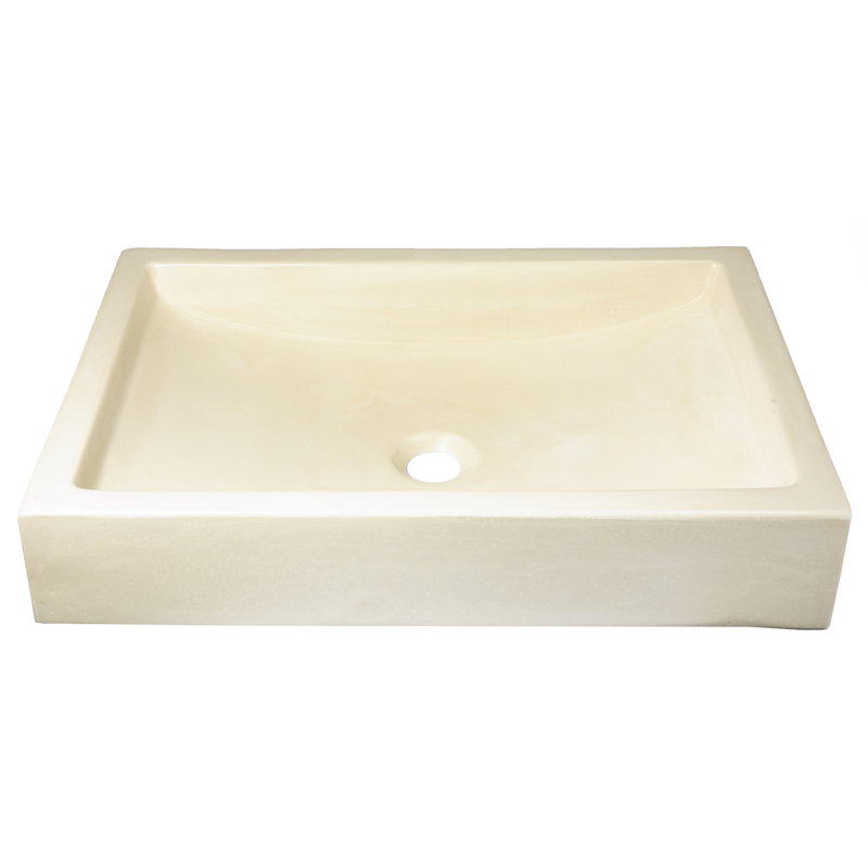 Eden Bath 15'' Concrete Rectangular Bathroom Sink, Cream