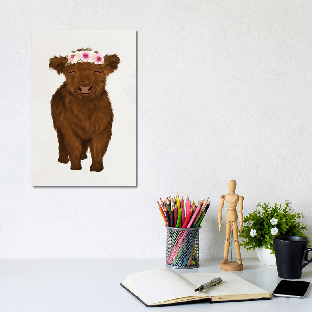 Floral Crown Baby Highland Cow