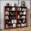 Bibliothèque à 5 tablettes en bois de cerisier avec tablettes réglables, robuste et élégante pour le rangement dans la chambre à coucher