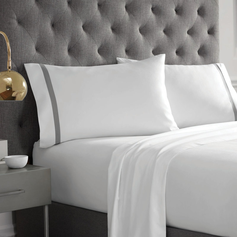 Taie d'oreiller Marobex 200 Series UltraSoft, Gris clair / Blanc, Très grand