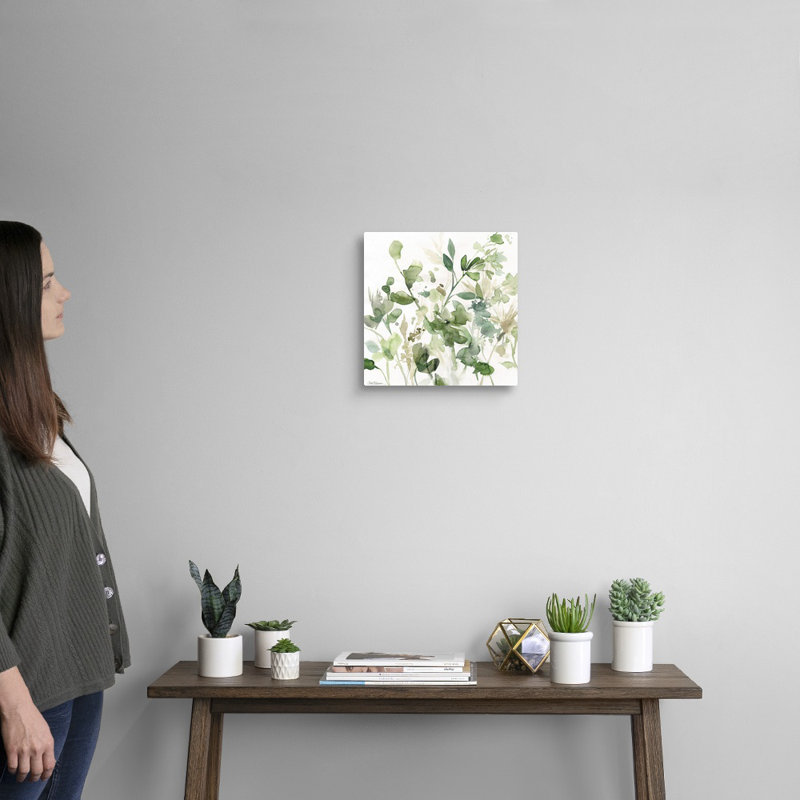 " Sage Garden I " Painting Print, Wrapped Canvas, 12" H x 12" W x 1.25" D