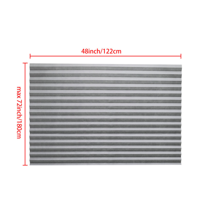 Cordless Semi Sheer Pleated Shade, Gray, 48"W