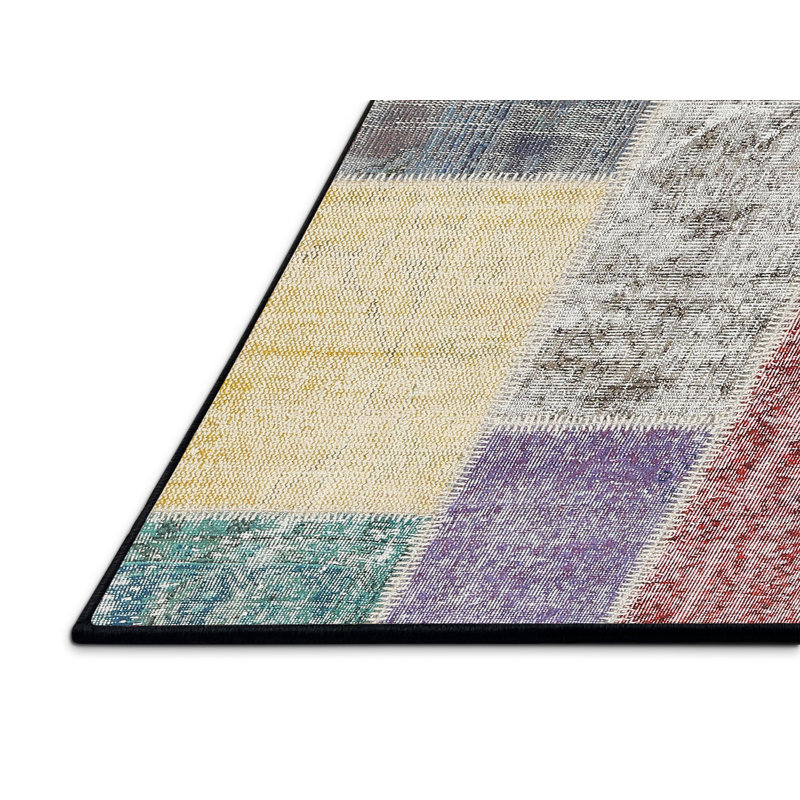 Tapis gris / blanc Lostant, Rectangle 5 pi x 7 pi
