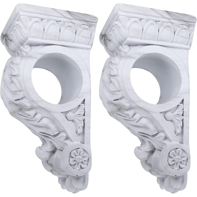 MERIVILLE Applique murale Chatecu, support Corbel, drapeaux drapés, décoration murale, 2 pièces, Marbre blanc