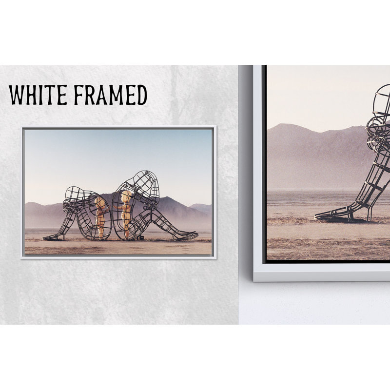 Art imprimé sur toile, Burning Man, cadeau de couple, décor de chambre à coucher, toiles à cadre blanc 1P