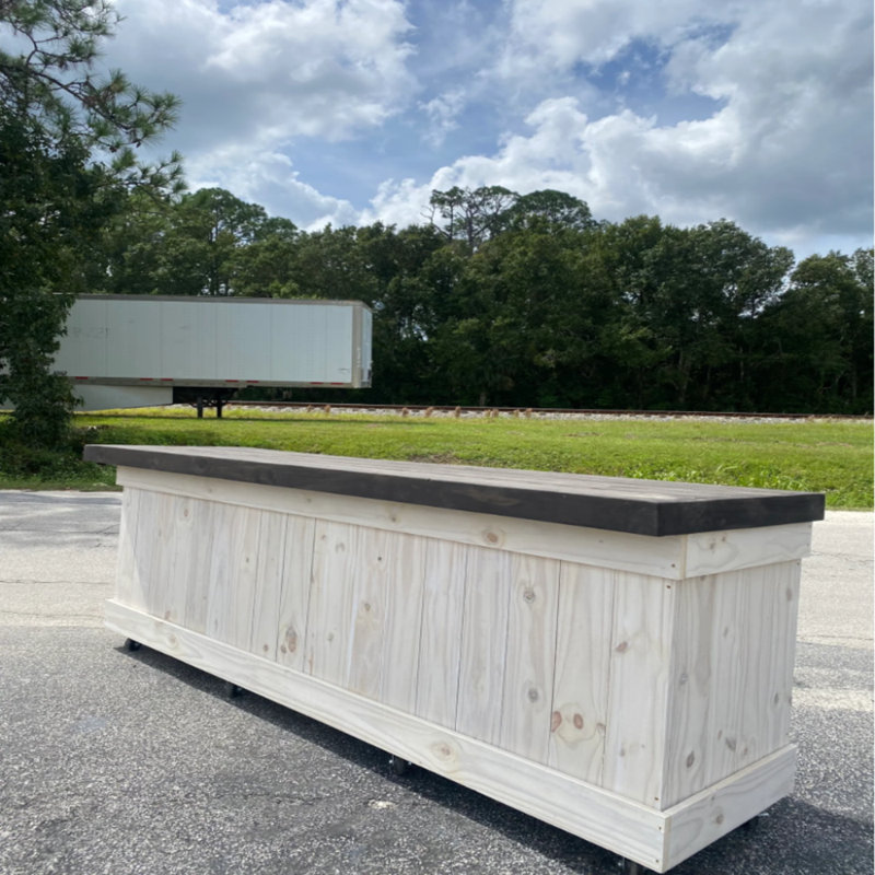 8 Ft Straight Bar Table, Indoor Outdoor Reception Desk, Cash Wrap Counter, Backyard Basement Bar