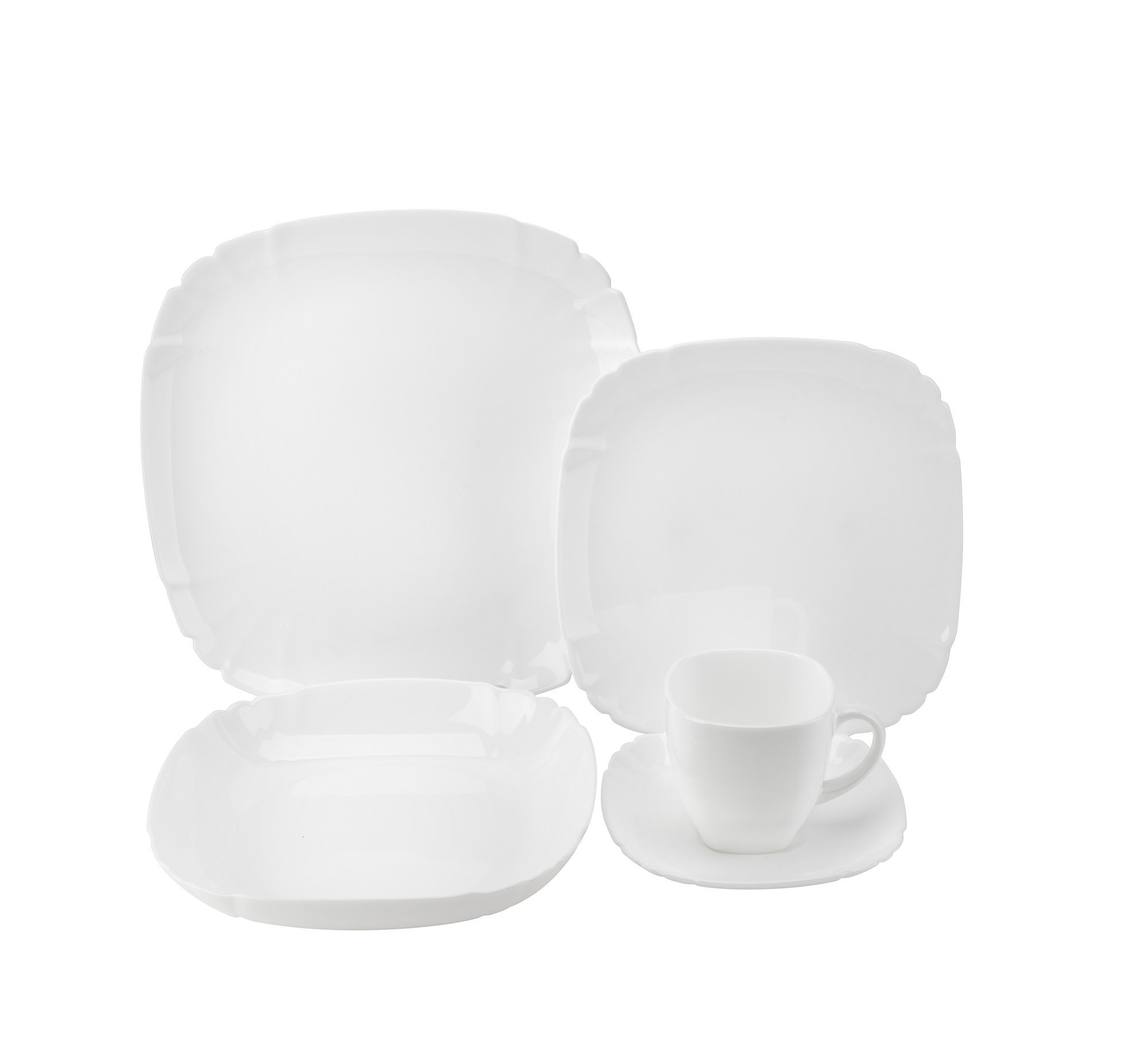 MALACASA Esmer Tempered Glass Dinnerware Set - Service for 6