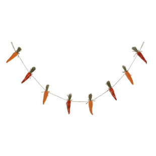 6' Easter Burlap Carrots Garland