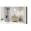 Meuble-lavabo mural 36 po avec finition café clair et lavabo en céramique rose