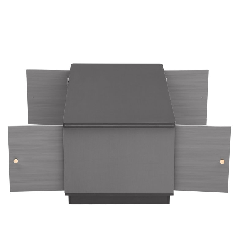 Table basse rectangulaire moderne à plateau relevable multifonctionnel avec rangement