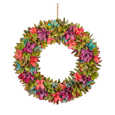18" Subdued Pastels Spring Floral Wreath
