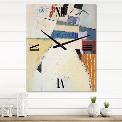 Réapparition de souvenirs rétro collage I - peinture abstraite horloge murale