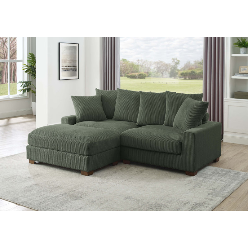 Canapé modulaire réversible de 89 po avec repose-pieds Arzelia, Beige,  34" H x 89" L x 39.5" D