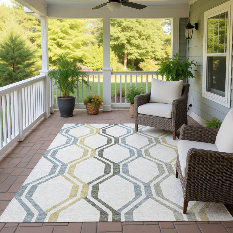 Machine Washable Indoor/Outdoor Chantille ACN2326 Mid-Century Modern Rug, Rectangle 9' x 12'