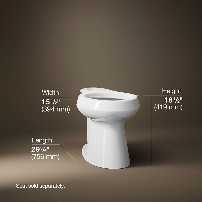 Cuvette allongée Kohler Highline, blanc