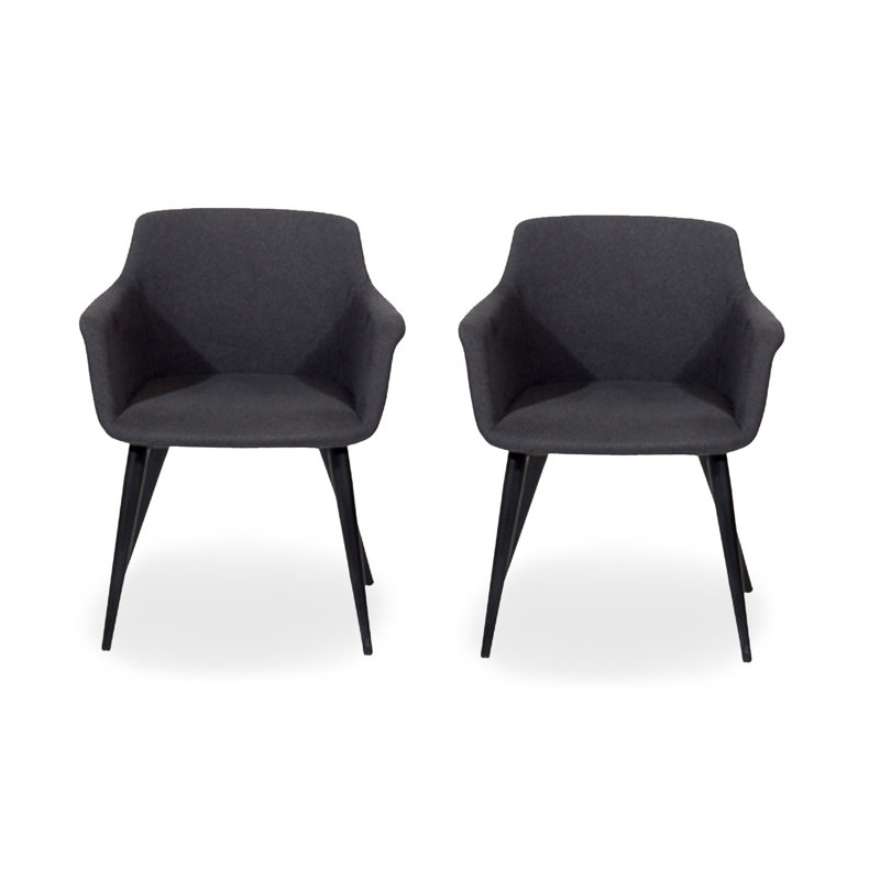 Fauteuil rembourré en tissu Fix, Noir