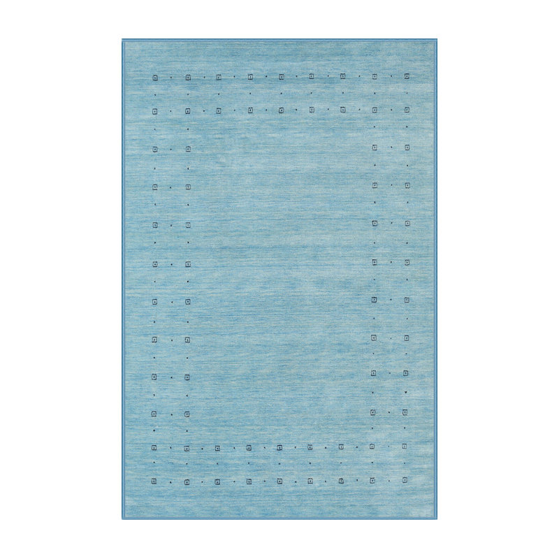 Tapis de zone bleu contemporain, Rectangle 2 pi x 4 pi