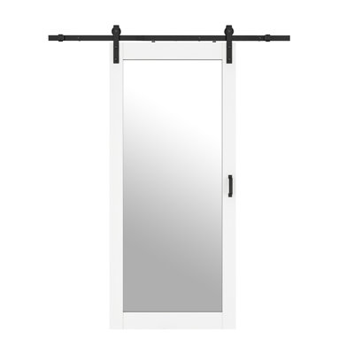 Sliding Mirror Barn Door with Hardware Kit and Door Handle