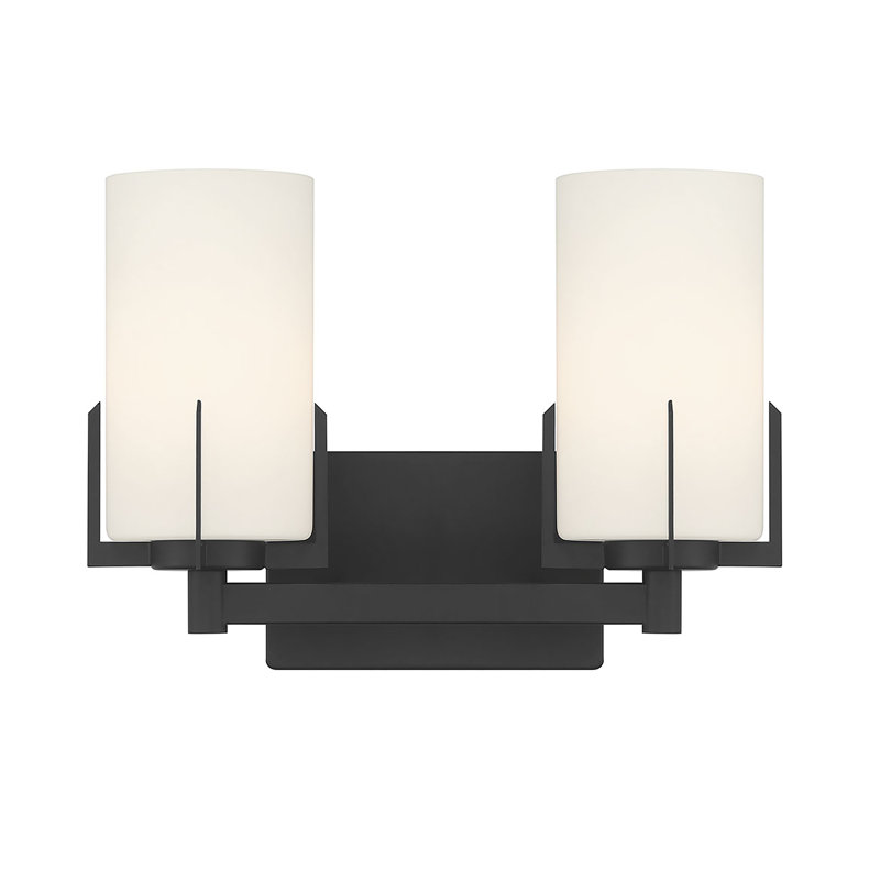 Meuble-lavabo 2 lumières Alylah, Noir, Deux lumières, H 9,5 po x l 13,25 po x P 7 po