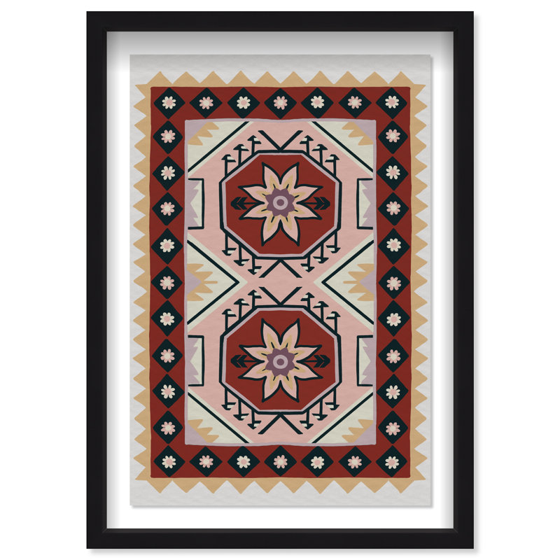 Daylight Damask Print by Oliver Gal, 46.5"H x 31.5"W, Black Shadowbox