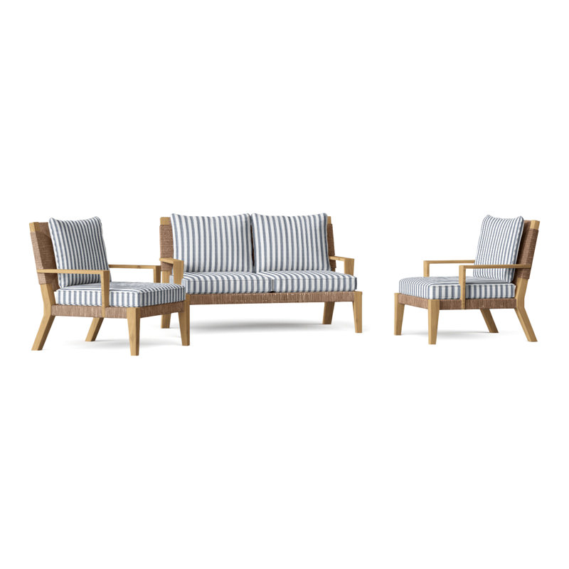 Hadley Outdoor 3 - Piece Conversation Set, Hadley Hemp, Perigold Key Figure Twilight