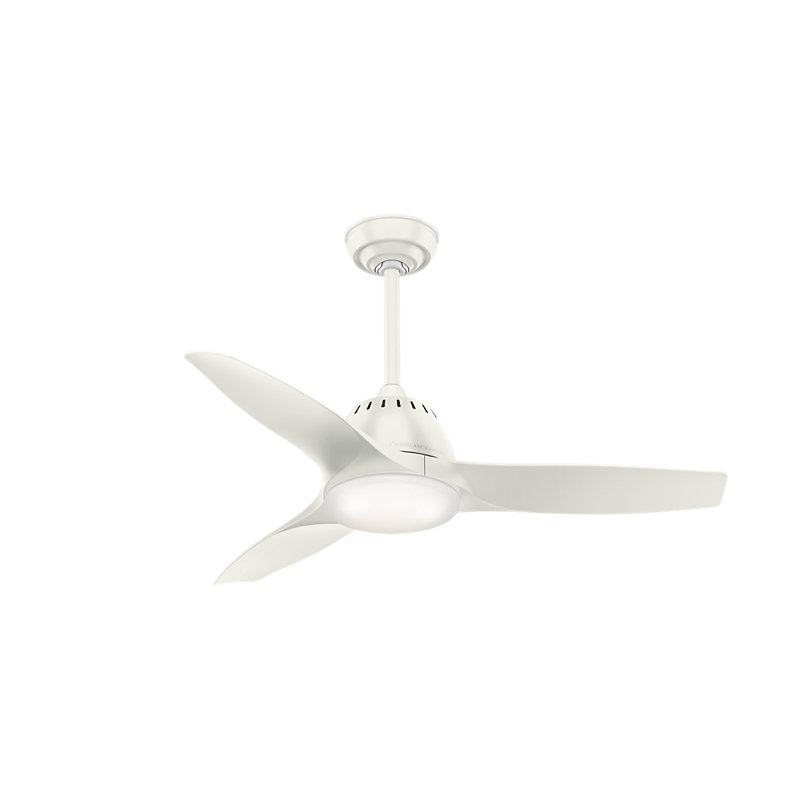 Ventilateur de plafond à DEL standard à 3 pales de 44 po avec télécommande et ensemble d'éclairage inclus, Blanc