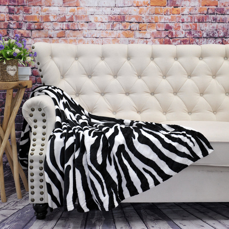 Knitted Throw Blanket, Black