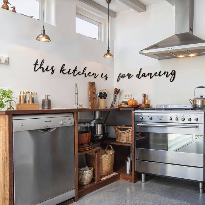 «This Kitchen Is For Dancing», art mural en métal - 5 pièces