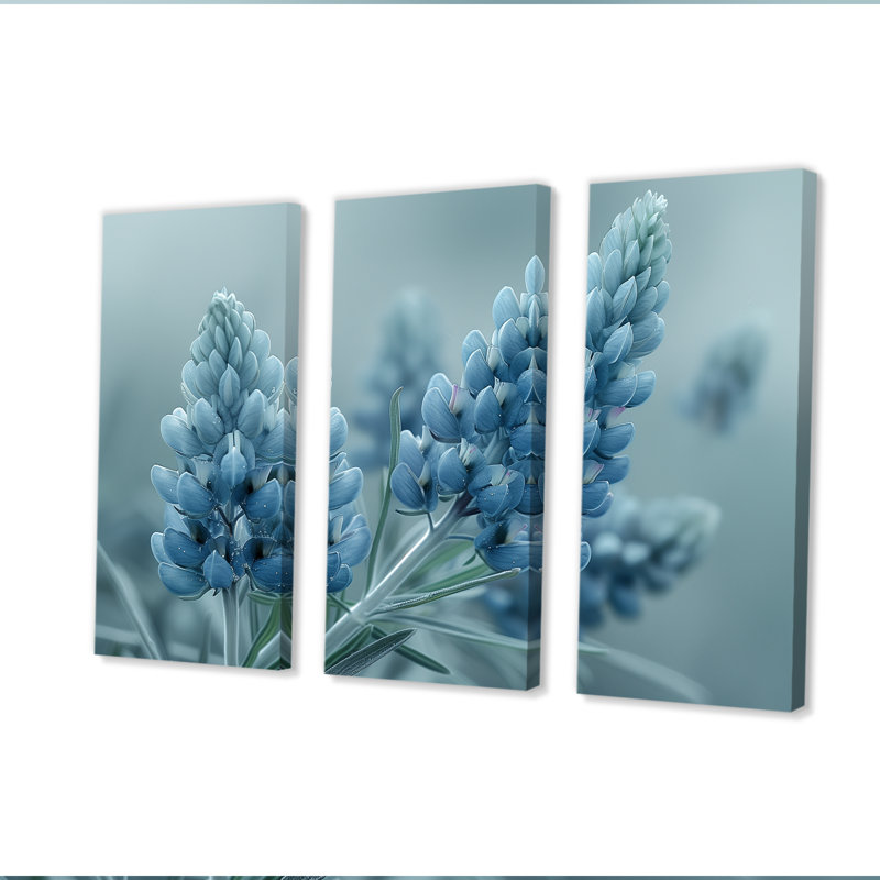 Ensemble de décorations murales «Grey Blue Bonnets Meadow I», Toile tendue, H 40 po x l 60 po x P 1 po