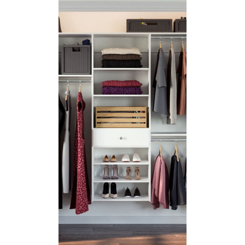 Système d'organisation l 72 po Grid, 72" H x 96" W 14" D, Blond miel