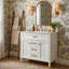 Ensemble de meuble-lavabo 36 po en bois massif et panneau de fibres à densité moyenne avec évier, armoire de rangement robuste avec portes à fermeture en douceur et 3 tiroirs (blanc / noir / vert)-2048689753
